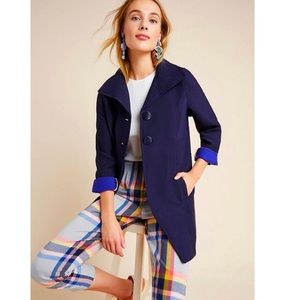 A by Anthropologie pleaded pea coat Navy XL